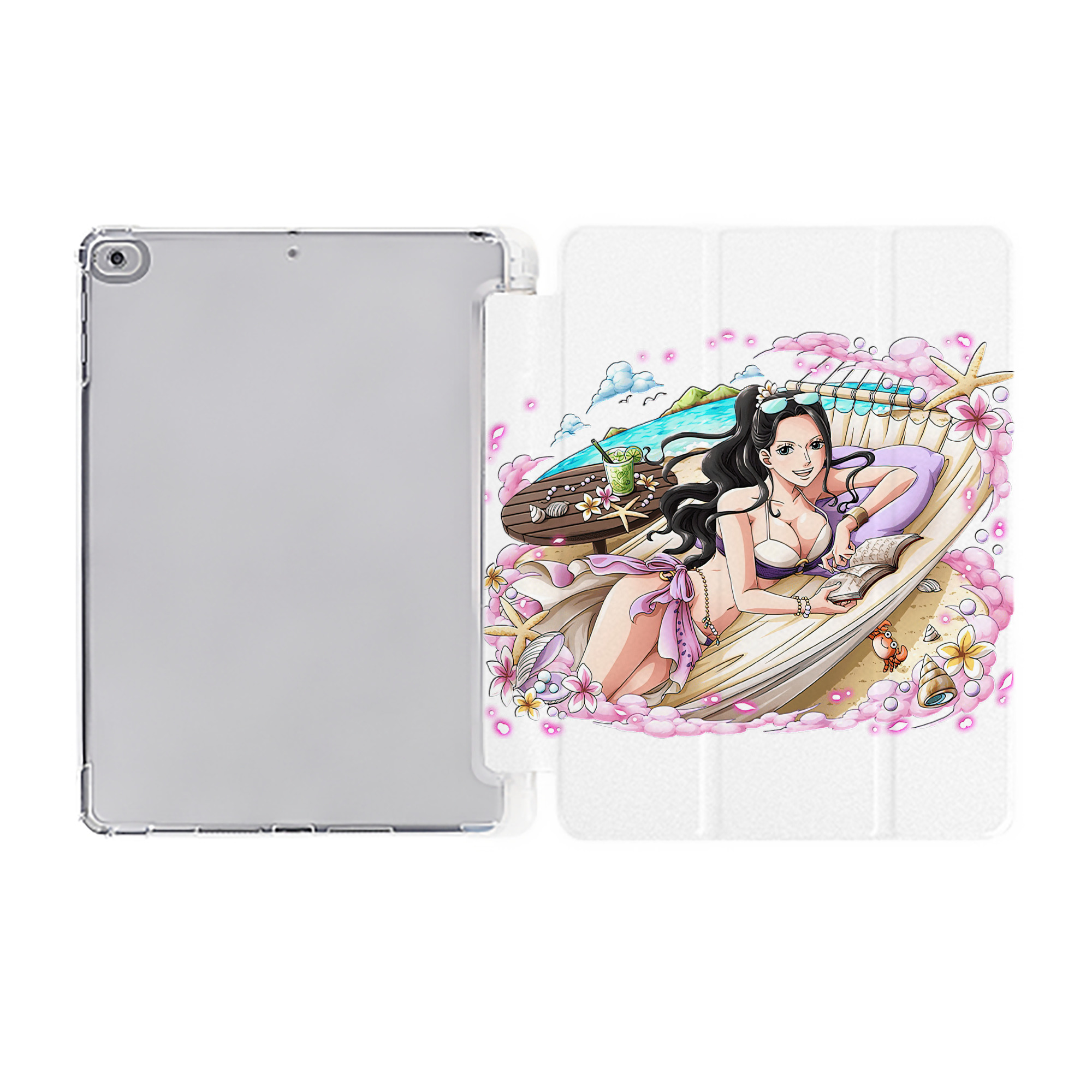 （画像用） ワンピース ニコ・ロビン ONE PIECE Nico Robin IPad ケース ペン収納付き 三つ折りスタンド PUレザー×シリコン 対応機種9.5/10.5/10.9インチ